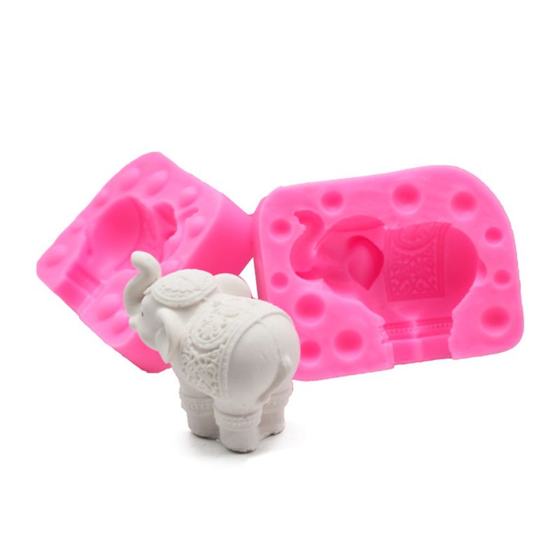 SIY  DIY Baking 3D Elephant Modeling Mold Fondant Chocolate Cake Decoration Handmade Soap Silicone Molds