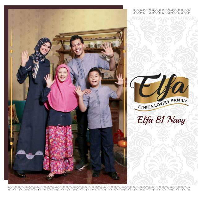 Ethica Elfa 81 Navy - Baju Muslim Family Sarimbit Keluarga Original Termurah - Gamis Dress