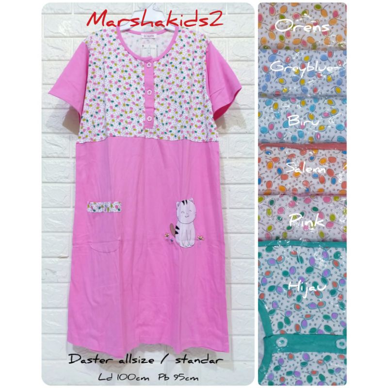 Daster kaos Allsize dewasa Lorita by Sofie daster allsize kancing depan busui daster midi Ld 100 cm