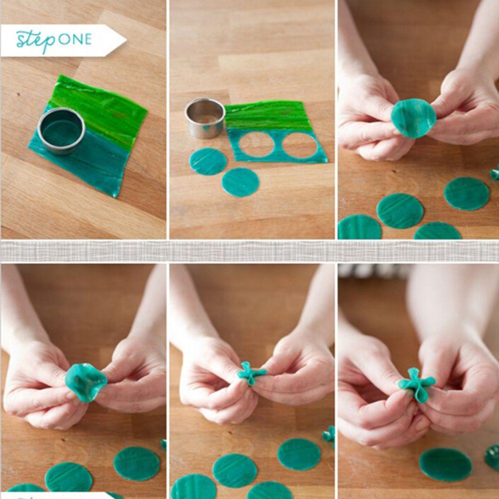 Solighter 6Pcs/set Lingkaran Biskuit Cetakan Bakeware Stainless Steel Berbentuk Bulat Cookie Cutter