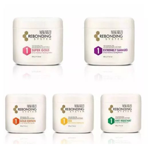 ❤ jselectiv ❤ MAKARIZO PRO (RSS) REBONDING SYSTEM STRAIGHTENING Step 1 - 500gr (1/2kg) POT | Obat/Krim Pelurus Rambut Step 1 MAKARIZO Gold Edition/Super Gold/Extremely Damaged/Anti Resistant/SSS - 500gr