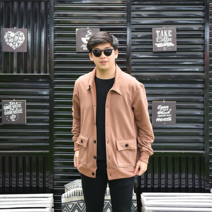Raihan Button Jaket Matt Babyterry Premium Fashion Jacket Outer Pria - Milo