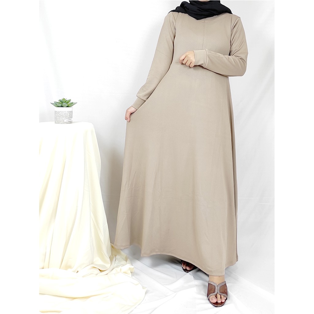 Naura Dress Gamis Jersey Polos