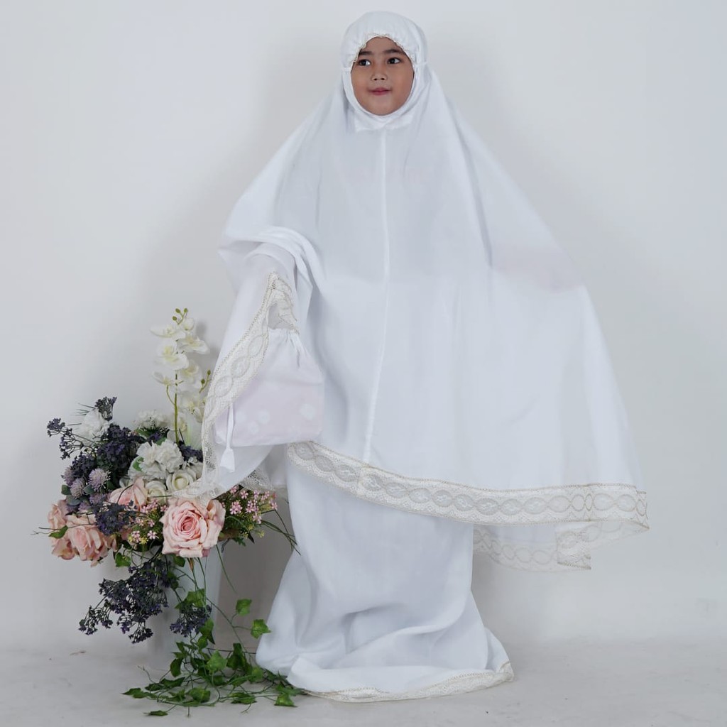 Mukena anak Natasyah Putih Cantik Best Seller dan bisa bayar ditempat/COD