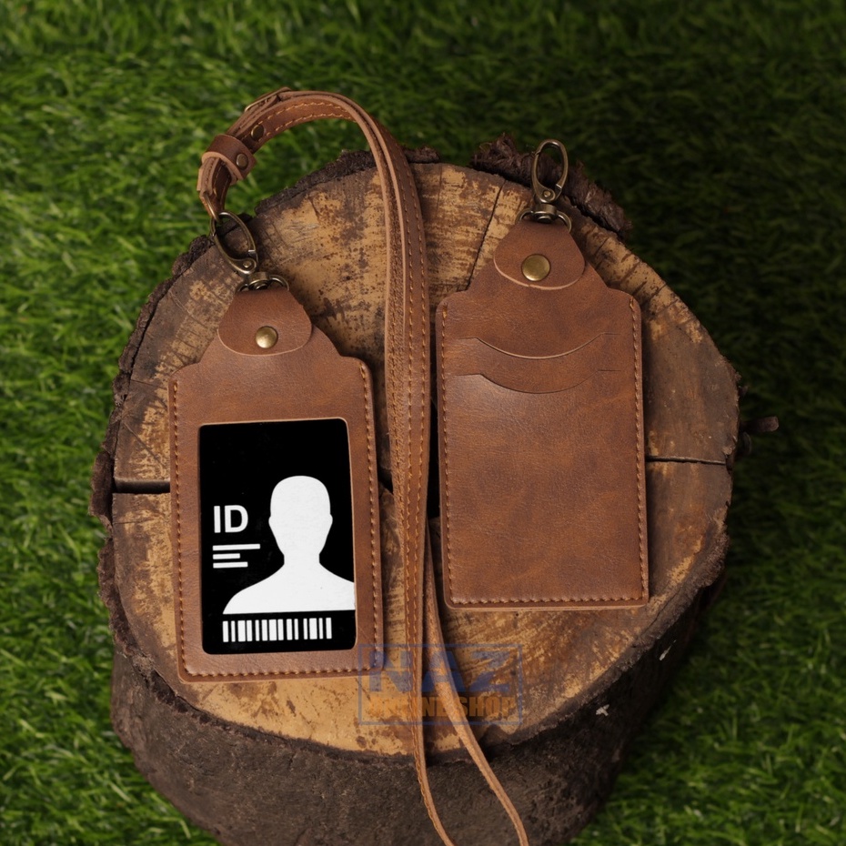 

NAME TAG ID CARD HOLDER PANITIA GANTUNGAN KARTU NAMA TALI ID CARD NAMA KULIT LANYARD SLOT KARTU COKLAT PRIA WANITA