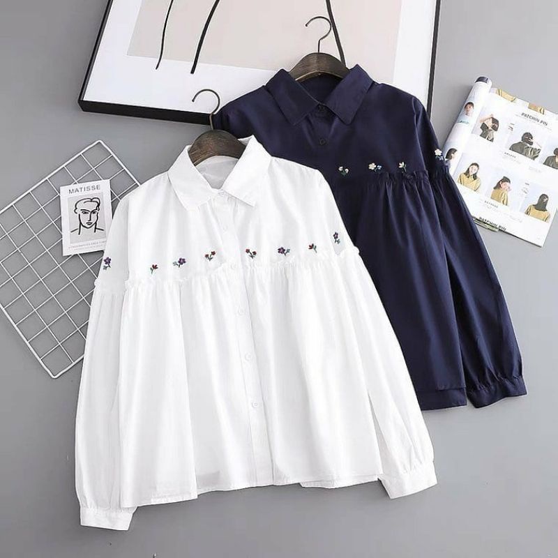 colarie blouse atasan wanita murah atasan kemeja bordir blouse top busui blouse