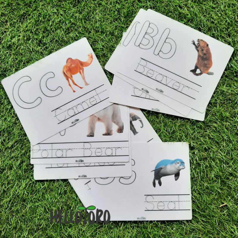 

Tracing Play dough Huruf kartu menulis binatang