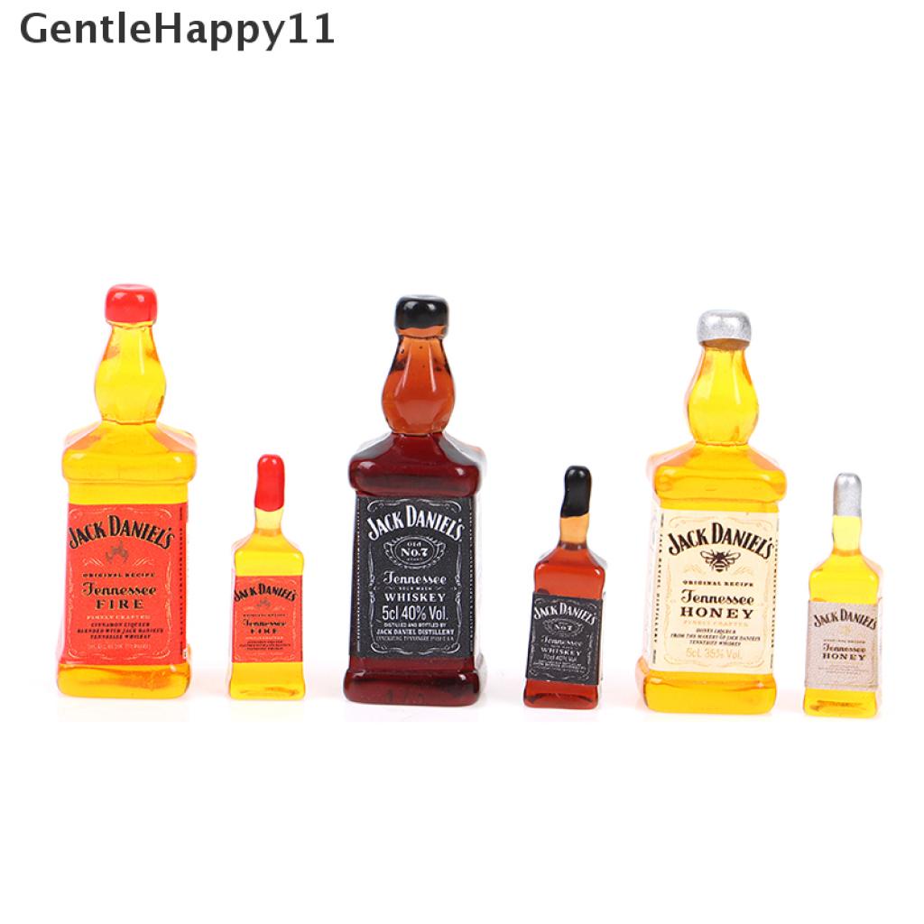 Gentlehappy 2Pcs / Set Miniatur Botol Wiski Untuk Dekorasi Rumah Boneka