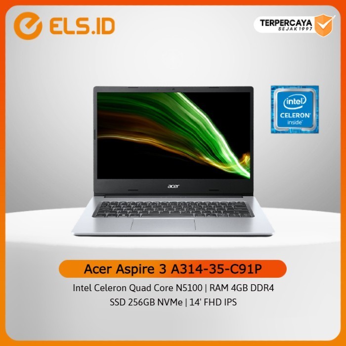 Laptop Acer Aspire 3 A314-35-C91P Celeron-N5100 4GB SSD 256GB 14" FHD