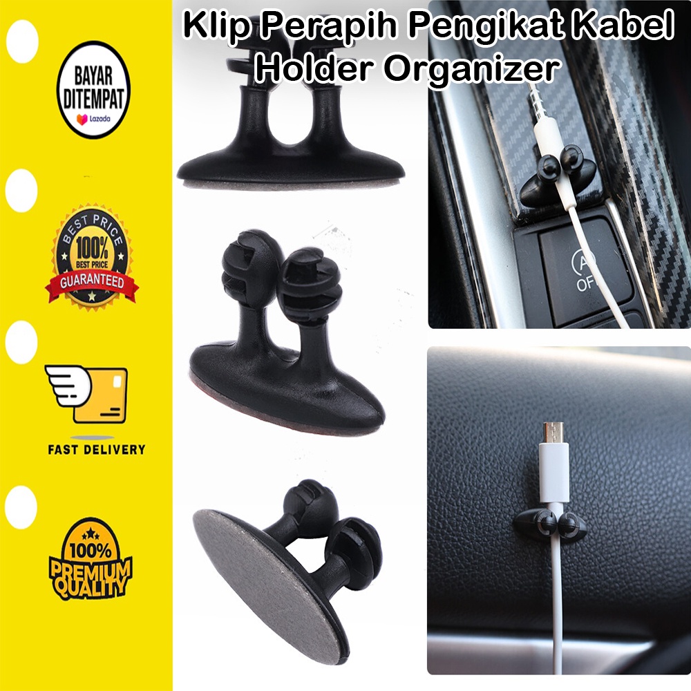 [BISA COD] 1 Pcs Klip Perapih Pengikat Kabel Holder Organizer Penjepit Pegangan Kabel Mobil