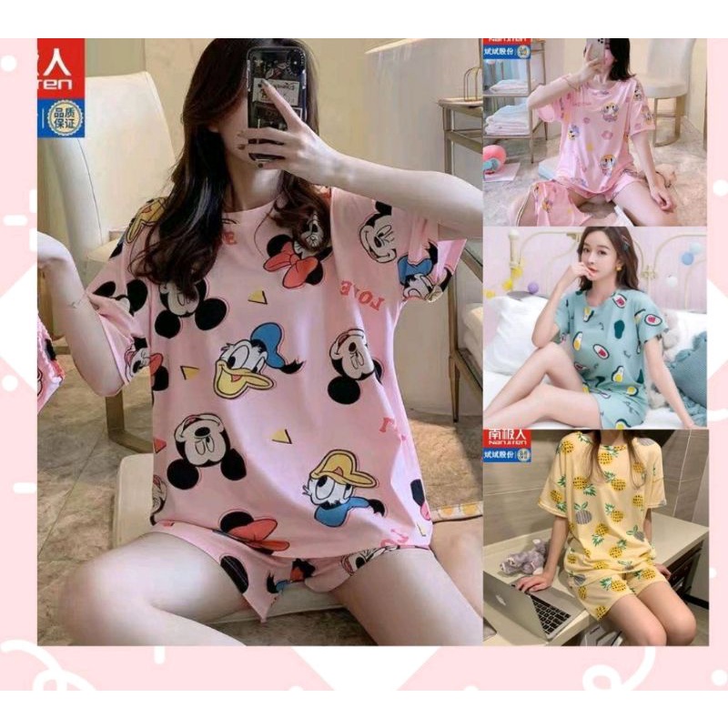 PAJAMAS BAJU TIDUR WANITA IMPORT MOTIF KARTUN