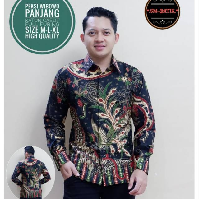 Kemeja Batik Lengan Panjang Eksklusif WOBOWO PANJANG Baju Batik Lengan Panjang Berfuring