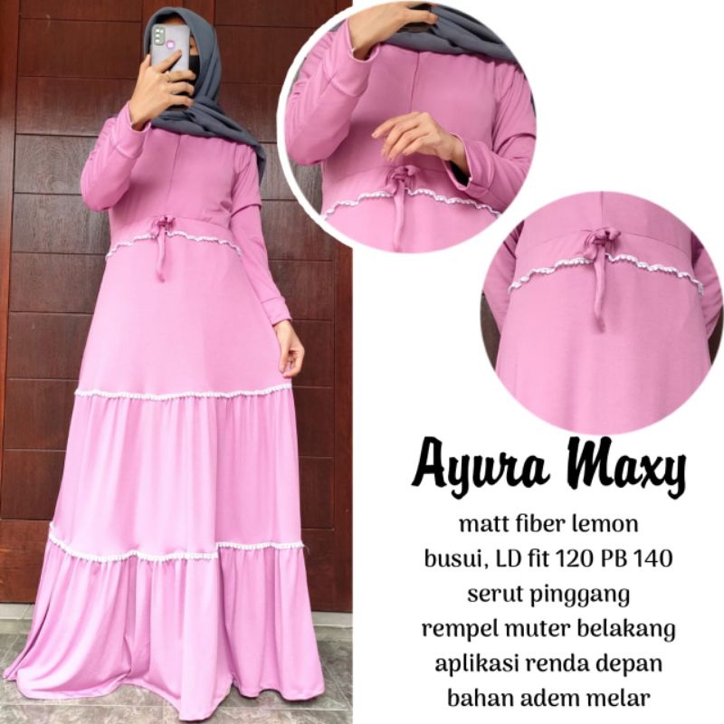 Ayura maxy Gamis wanita gamis dewasa gamis polos gamis busui gamis lebaran 2022
