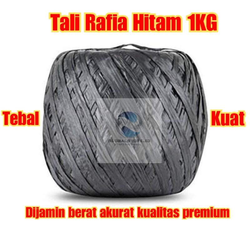 Tali rafia gulungan hitam 1Kg