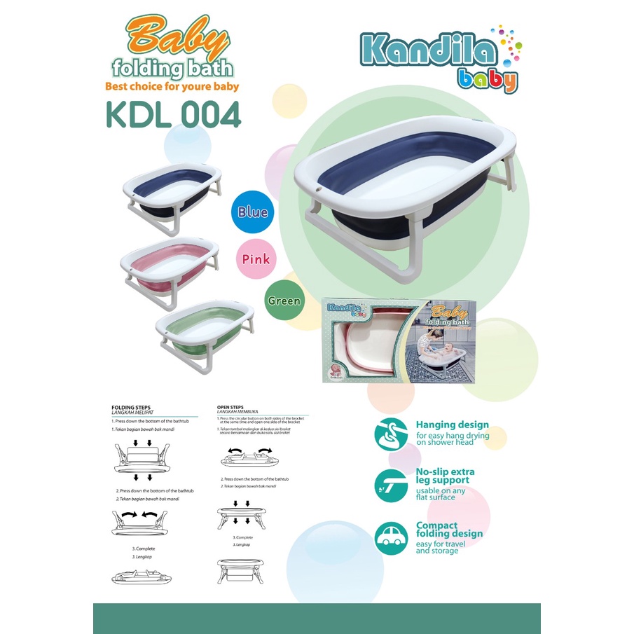 KANDILA Folding Bathtub KDL 004 Bak Baskom Mandi Lipat Bayi Baby Bath Tub Portable