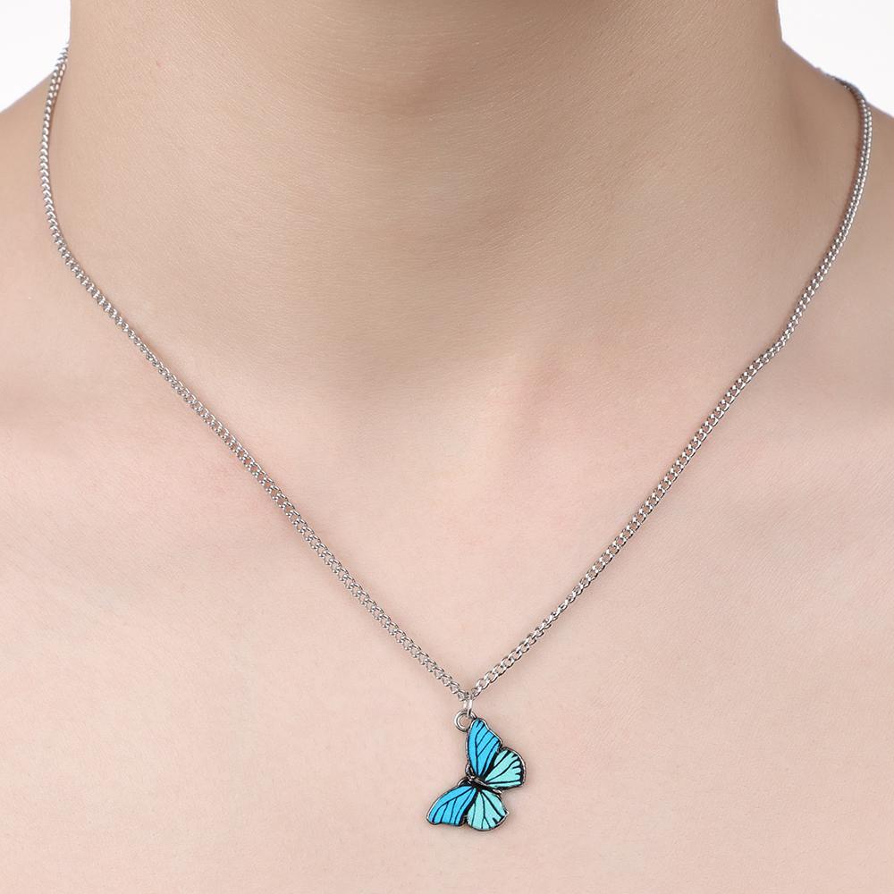 R-flower Butterfly Necklace Aksesoris Perhiasan Lucu Kalung Korea