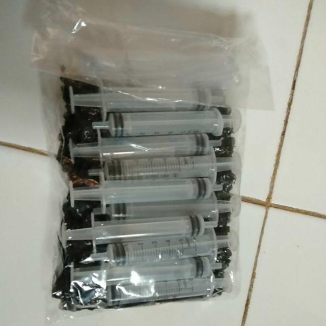 Paket 20pcs Syringe Slip 5 Cc Plus Selang Spuit Teknik  Suntikan 5 Ml Utk Tinta Parfum Pudding Art