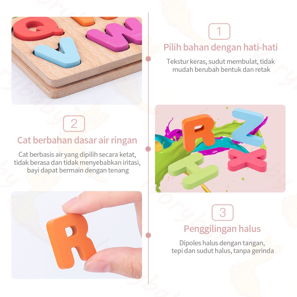 Ivorybaby Mainan edukasi bayi jigsaw wooden toys puzzle kayu