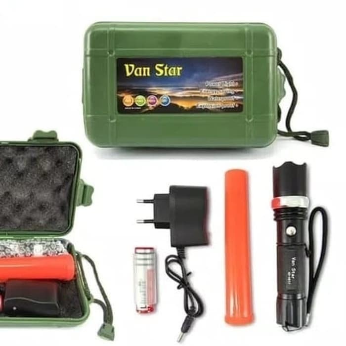 Senter SWAT Police + Laser Merah tanpa setrum Van Star