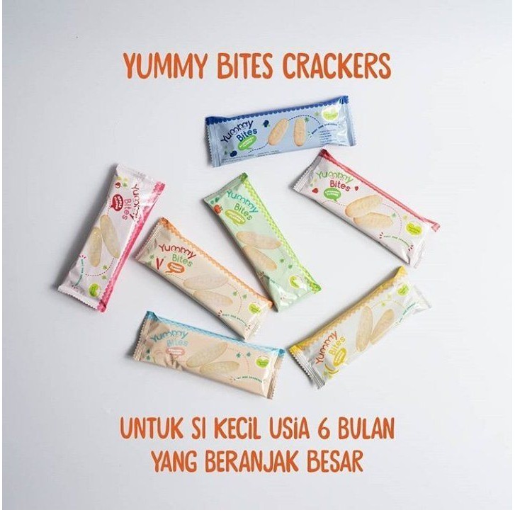 YUMMY BITES Baby Rice CRAKERS Snack Camilan Bayi ECER (6mo+, mulai 6bln)