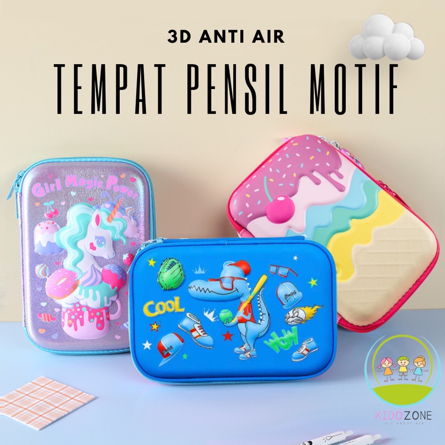 Tempat Kotak Tepak Pensil Karakter Anak Laki Laki Perempuan 3D PC0007