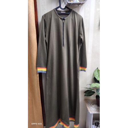 gamis bahan kaos adem