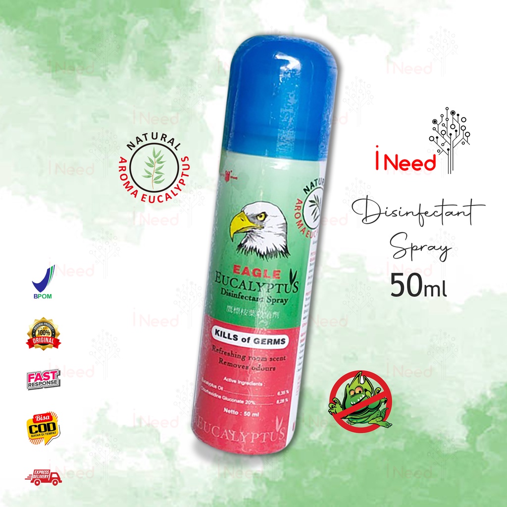 (INEED) 50ml - EAGLE EUCALYPTUS Disinfectant Spray - EAGLE Disinfektan Spray