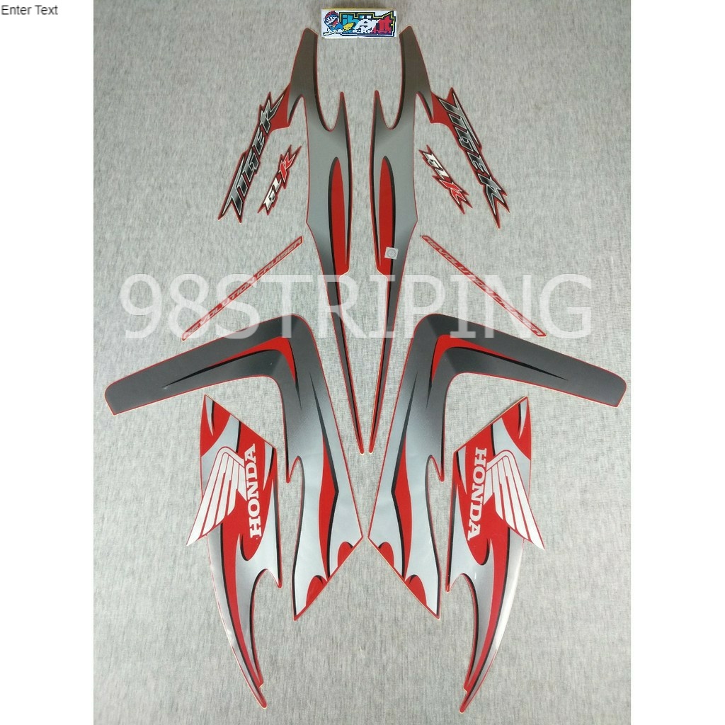 STIKER STRIPING HONDA TIGER REVO MERAH TAHUN 2007 2008  LIS STANDAR ORI