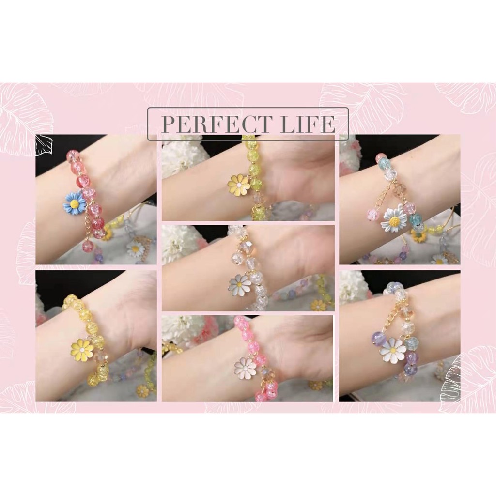 GELANG WANITA FASHION JEWELRY DAISY GENTLE PINK