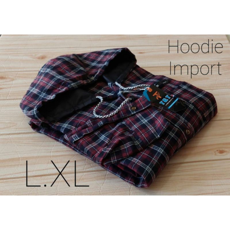 flanel hoodie pria lengan panjang/ flanel bertopi / flanel kupluk distro lengan panjang