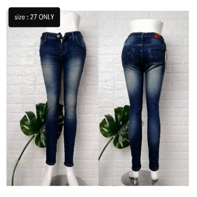 SALE Celana Jeans Wanita Merk DMJ Premium / Skinny Jeans 2263 BTY (Blue Ting) SIZE 27