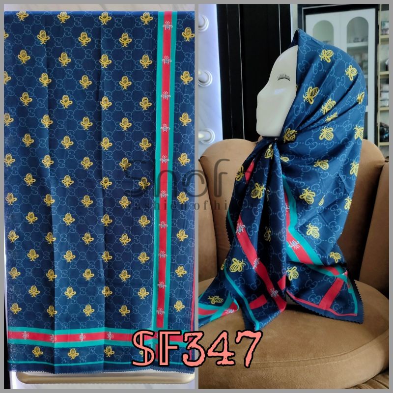 (Sf347) HIJAB SEGIEMPAT VOAL MOTIP PREMIUM LASERCUT