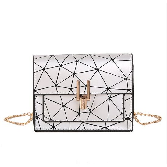 TAS SELEMPANG WANITA PESTA SAMANTHA TA024W1 KULIT PUTIH FASHION BATAM SLING BAG RANTAI GOLD