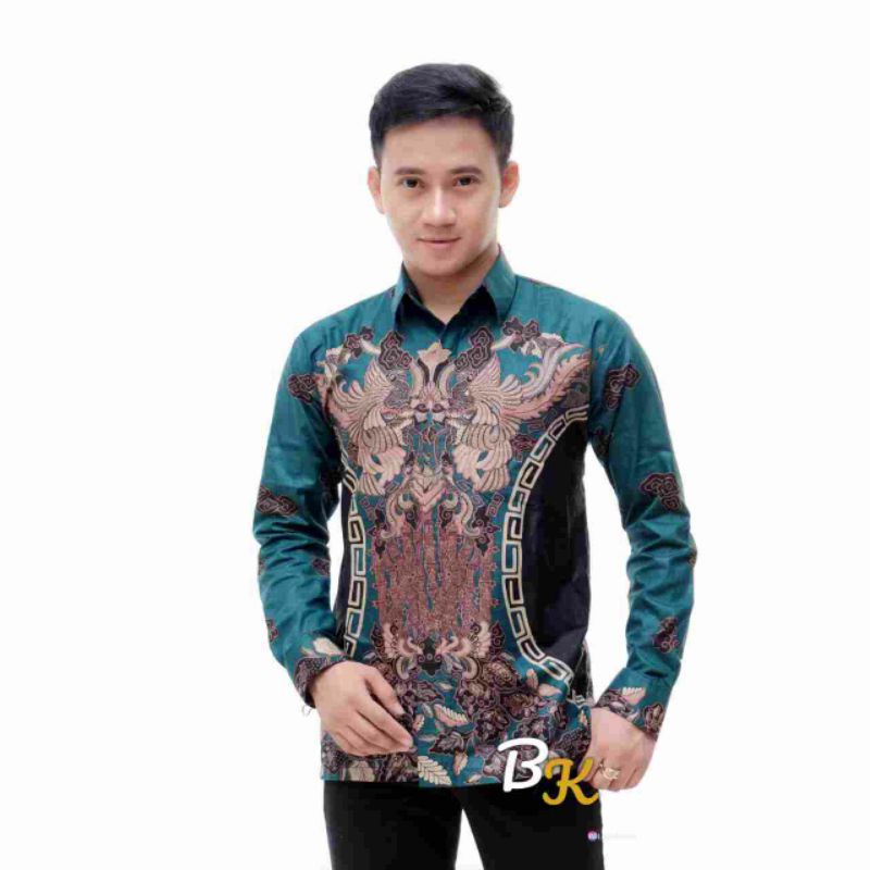 Bswart Batik Hrb026 Kenongo Hem Batik Abu Bata Best Seller Kemeja Batik Pria