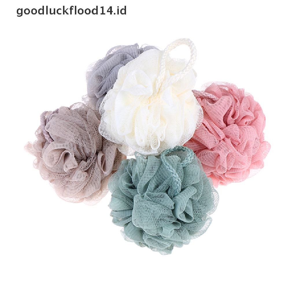 [OOID] 1pc Loofah Bath Ball Mesh Sponge Milk Shower Bathroom Supplies Bath Soft Flower  ID