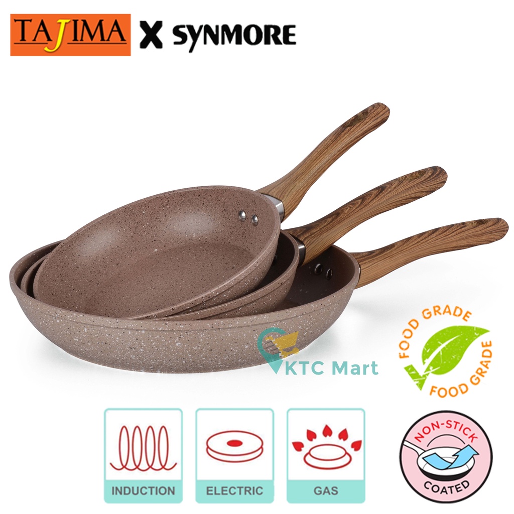 KTCmart - OBLEROME Granite Frypan Anti lengket Marble | Premium Cookware | Penggorengan