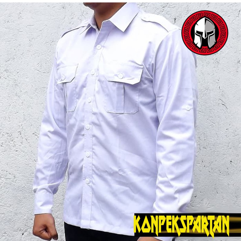 Kemeja Pria Outdoor Hiking Lapangan Kemeja Gunung Baju Tactical PDL PDH Kerja Lengan Panjang Putih