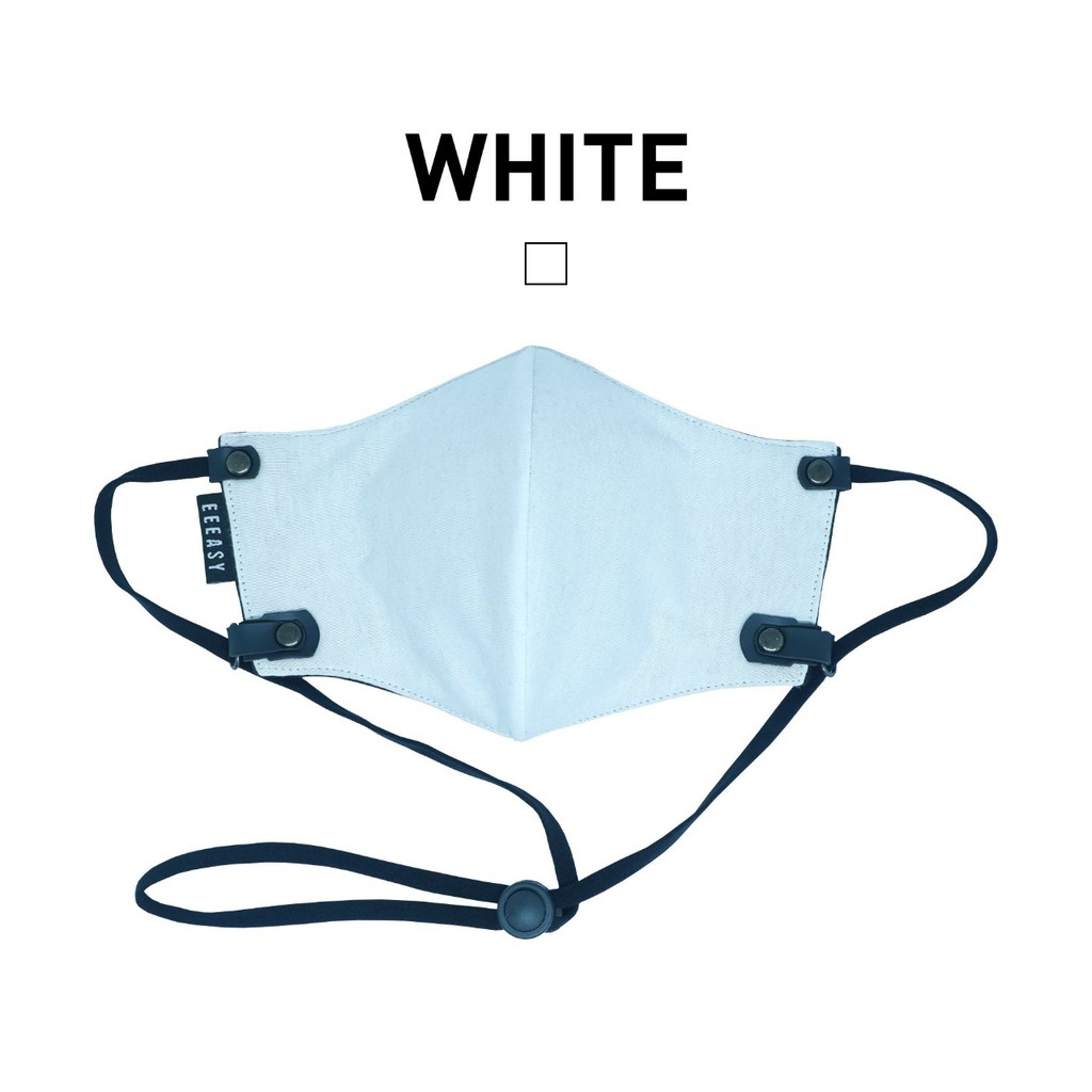 EEEASY MASKER  3 LAYER COTTON FABRIC PREMIUM DENGAN STANDART SNI ANTI VIRUS  - MK 007 HITAM - PUTIH