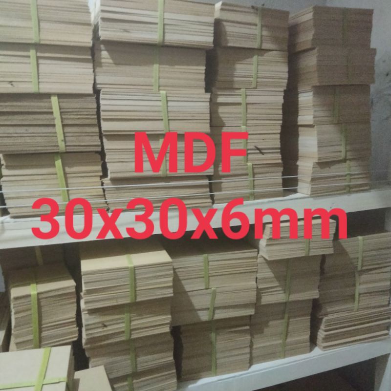 mdf potongan 30x30x6mm siap pakai
