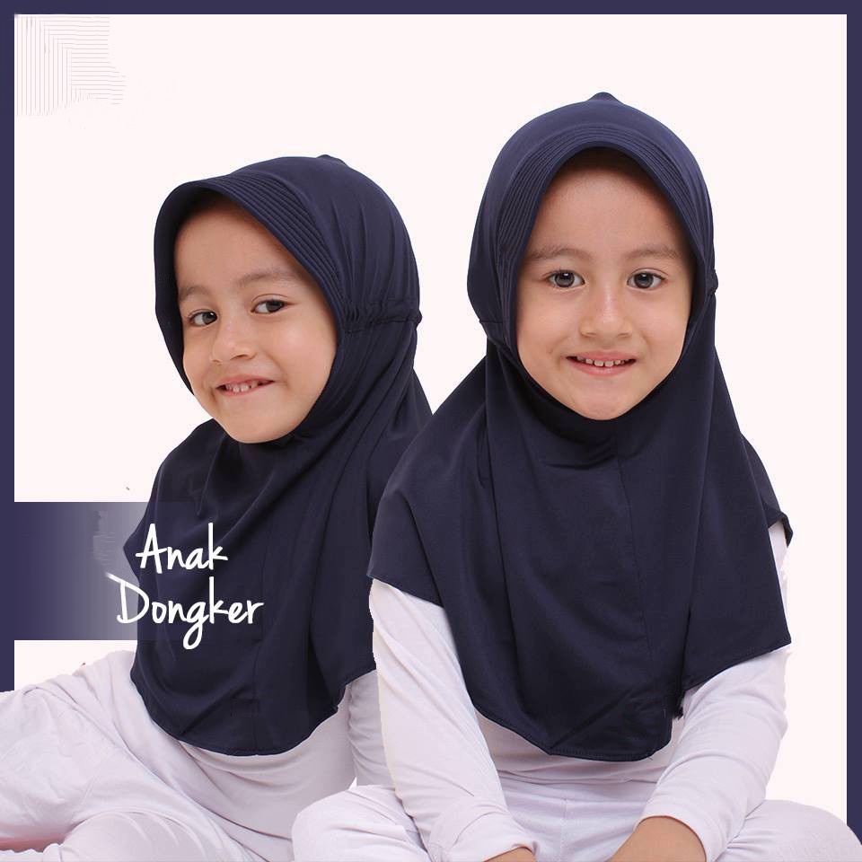 HIJAB ANAK/JILBAB TALI SERUT ANAK M/KERUDUNG INSTAN ANAK