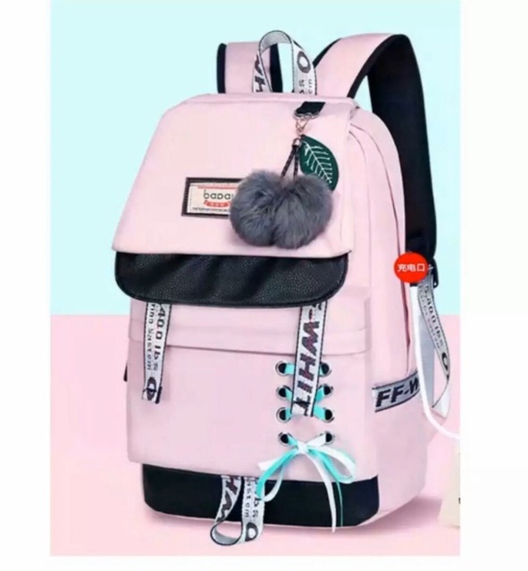 Tas sekolah anak ransel blackpink samping ransel korea tas anak tas sekolah ransel offwhite tali