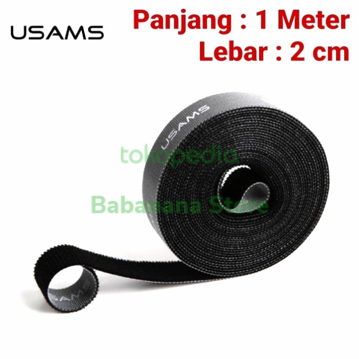 Usams 1 Meter cable management perapih kabel perekat pengikat