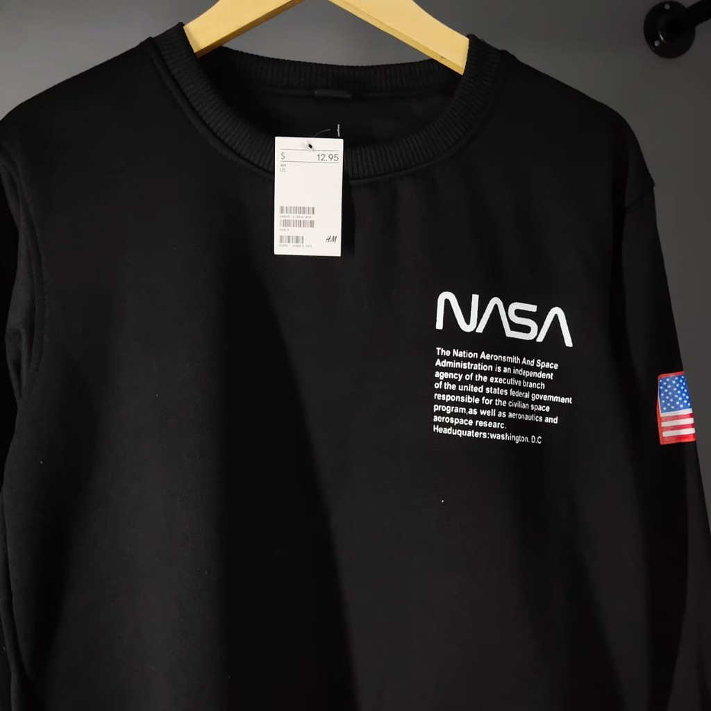 SWEATER NASA BASIS CREWNEK PRIA WANITA TERBARU BLACK EDITION / SWEATER ROUGNEK PREMIUM