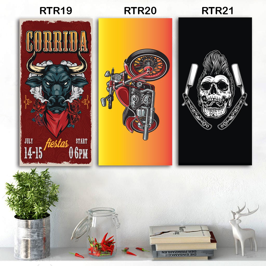 Dekosistem - Hiasan dinding poster kayu estetik Pajangan rumah Kamar Cafe Retro Poster