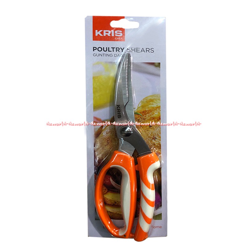 Krischef The New Poultry Scissors Gunting Pemotong Daging Ayam Warna Oranye Gunting Dapur Kris Chef Poultri