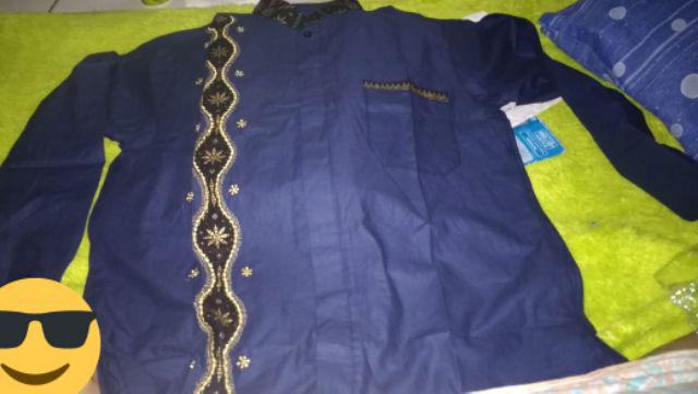 Kemeja Koko Panjang Casual Kombinasi Bordir Batik Pekalongan Bk01