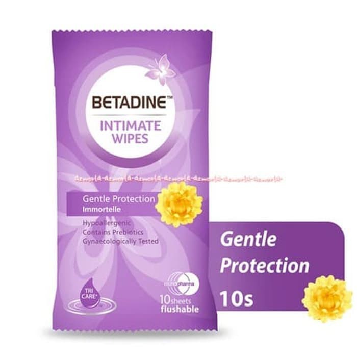 dworl177 Betadine Feminine Wipes Gentle Protection 10Sheets Tissue Basah