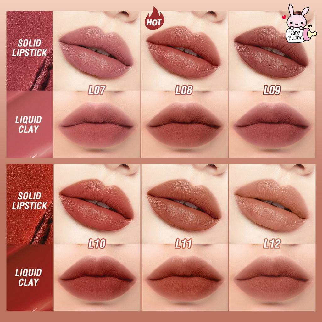 ❤ BELIA ❤ O.TWO.O 2in1 Splendid Matte Double-ended Lip Glaze and Lipstick | Lipstick Intense Color Dual-Stick 2 In 1 Liquid Matte Misty Velvet Lip Tint High Pigment Lasting Non-cracking