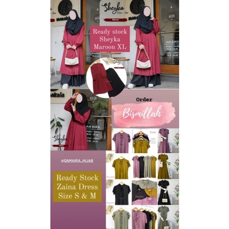 SET TUNIK Rok SHEYKA dan Zaina Dress by Damaira Hijab