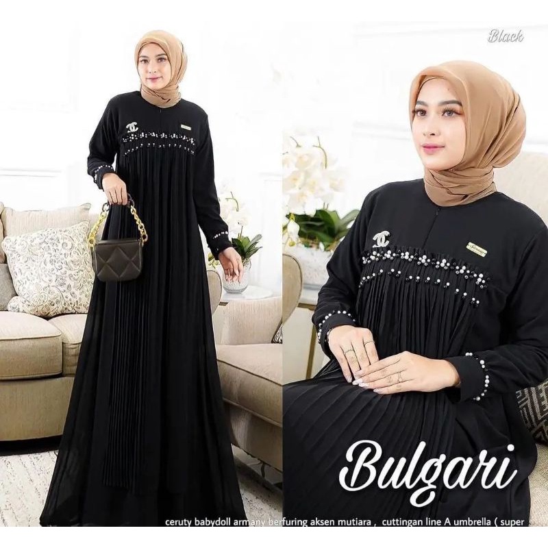 DRESS PLISKET CERUTY PREMIUM PAYET AKSEN MUTIARA/BULGARI DRESS MAXY PLISKET FULL FURRING/DRESS KONDANGAN/GAMIS MUSLIMAH TERBARU/FAR MOSLEMSTORE